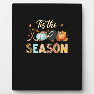Hockey Tis The Season Pumpkin Autumn Fall Thanksgi Plaque