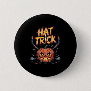 Hockey Trick Halloween Soky Pumpkin Ice Hockey Hal 6 Cm Round Badge