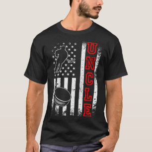 Hockey Uncle American Flag Hockey T-Shirt