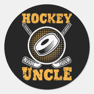 Hockey Uncle Family Sports Coach Player Father's D Classic Round Sticker