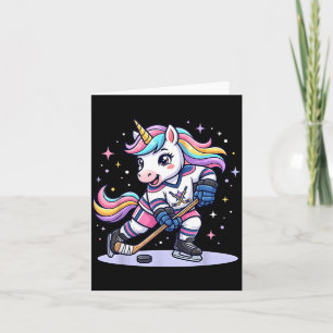 Hockey Unicorn Ice Hockey Cute Funny Girls Winter Card