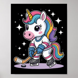 Hockey Unicorn Ice Hockey Cute Funny Girls Winter  Poster