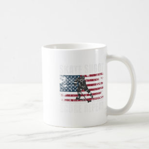 Hockey Usa American Flag Funny Fourth Of July Hock Coffee Mug