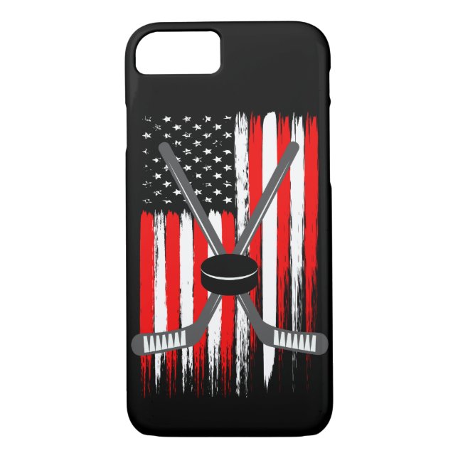 Hockey USA Flag phone case Team player gift (Back)