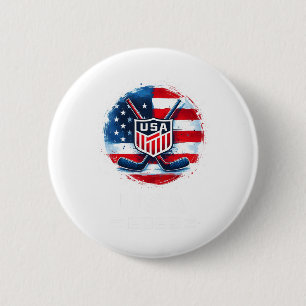 Hockey Usa Go Usa Team Usa Flag 2026 Hockey 6 Cm Round Badge