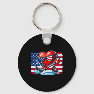 Hockey Valentines Day Valentine Us Flag Sungles Pa Key Ring