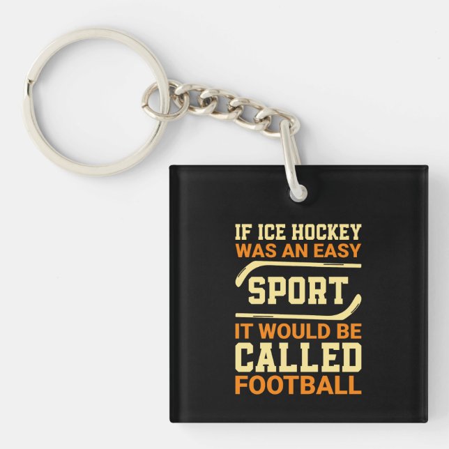 Hockey Versus Football Key Ring (Front)