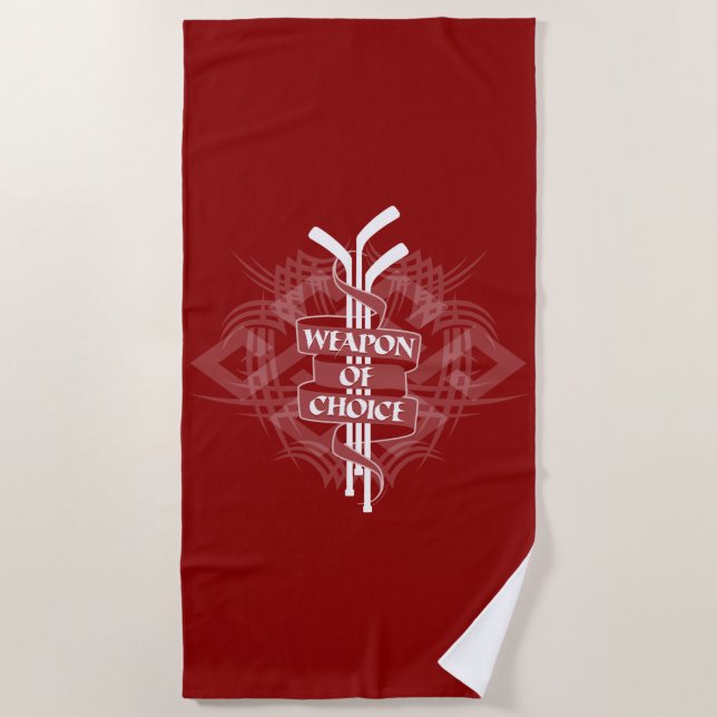 Hockey Weapon Of Choice Beach Towel (Front)