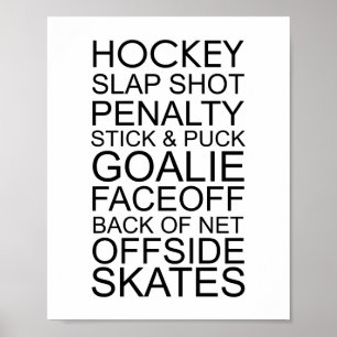 Hockey Words Typography Poster