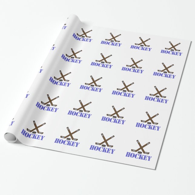 Hockey Wrapping Paper (Unrolled)