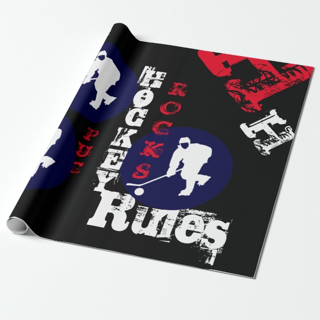 HOCKEY WRAPPING PAPER (Unrolled)