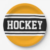 HOCKEY Yellow Orange Black White Racing Stripes