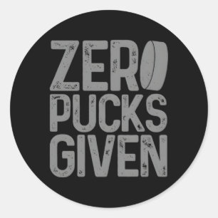 Hockey Zero Pucks Given Hockey Player Goalie Classic Round Sticker