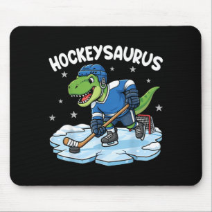 Hockeysaurus Funny Dinosaur Hockey Kid Boy Gift Mouse Mat
