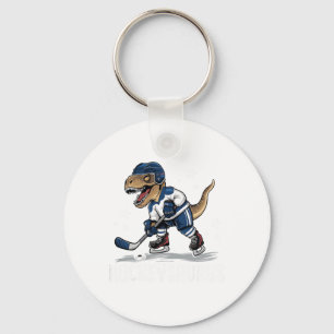 Hockeysaurus Funny Dinosaur Hockey Kids Hockey Boy Key Ring