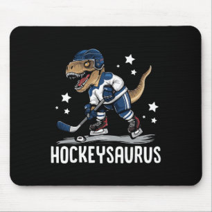 Hockeysaurus Funny Dinosaur Hockey Kids Hockey Boy Mouse Mat