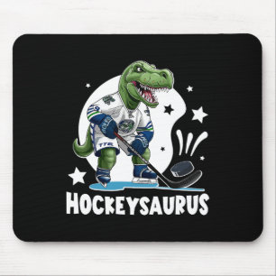 Hockeysaurus Funny Dinosaur Hockey Kids Hockey Boy Mouse Mat