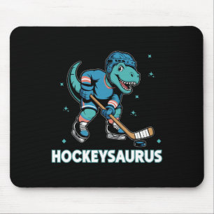 Hockeysaurus Funny Dinosaur Trex Hockey Kids Hocke Mouse Mat