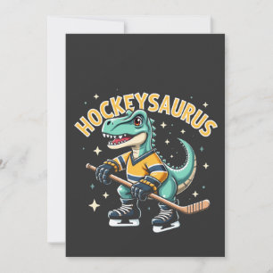 Hockeysaurus Ice Hockey Dinosaur Lovers  Invitation