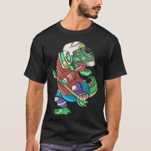 Hockeysaurus Kids T-rex Dinosaur With Ice Hockey S T-Shirt