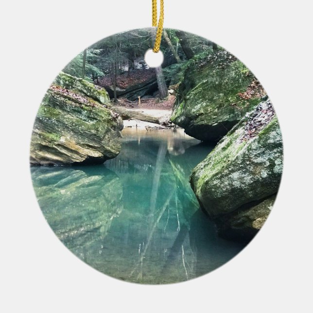 Hocking Hills Boulders Ceramic Tree Decoration (Front)