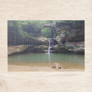 Hocking Hills on Old Man's Cave Trail Upper Falls Jigsaw Puzzle