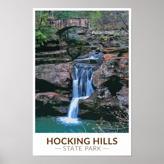 Hocking Hills State Park Ohio Art Poster (Front)