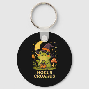Hocus Croakus Cute Frog Witch Halloween Shirt Key Ring