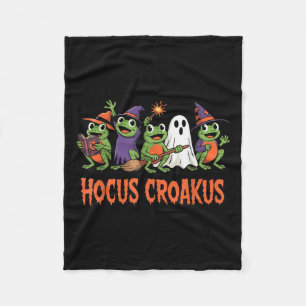 Hocus Croakus Frog Halloween Magic Spell Funny Wit Fleece Blanket