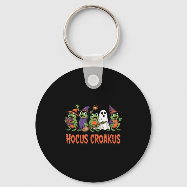 Hocus Croakus Frog Halloween Magic Spell Funny Wit Key Ring (Front)