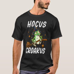 Hocus Croakus Funny Frog Witch Halloween Pun Costu T-Shirt