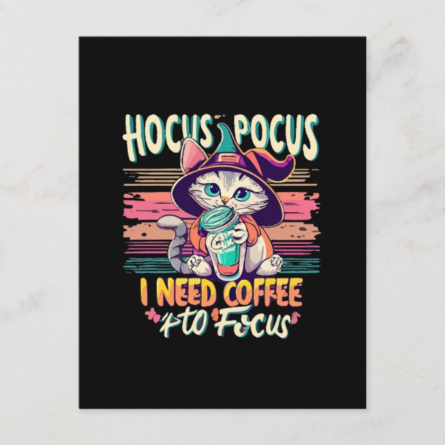 Hocus Focus - I need coffee to focus Enclosure Card (Front)