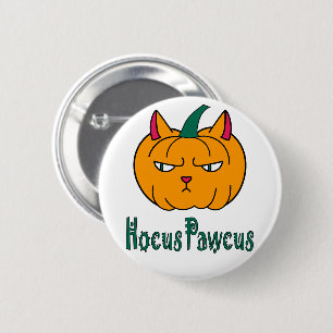 Hocus pawcus Halloween pumpkin ginger cat magic 6 Cm Round Badge