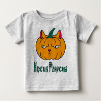 Hocus pawcus Halloween pumpkin ginger cat magic