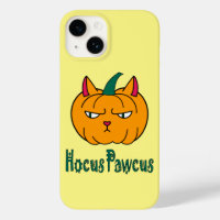 Hocus pawcus Halloween pumpkin ginger cat magic
