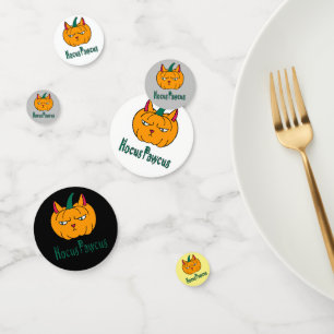 Hocus pawcus Halloween pumpkin ginger cat magic Confetti