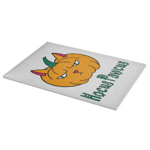 Hocus pawcus Halloween pumpkin ginger cat magic Cutting Board