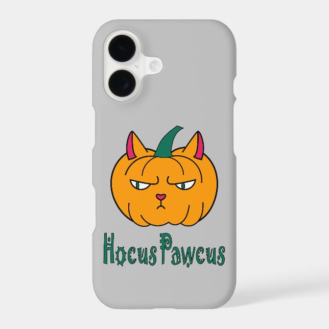 Hocus pawcus Halloween pumpkin ginger cat magic iPhone Case (Back)