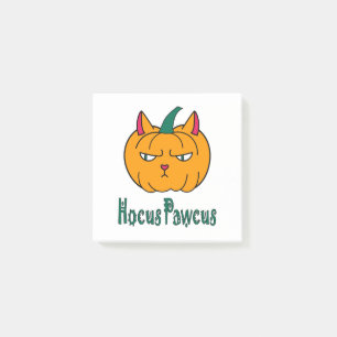 Hocus pawcus Halloween pumpkin ginger cat magic Post-it Notes