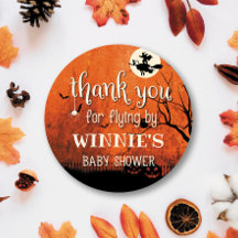 Hocus Pocus Baby Shower Circle Sticker