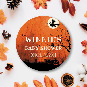Hocus Pocus Baby Shower Circle Sticker