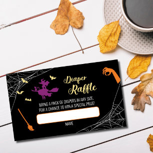 Hocus Pocus Baby Shower Diaper Raffle Card