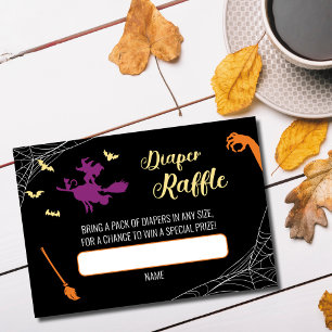 Hocus Pocus Baby Shower Diaper Raffle Card