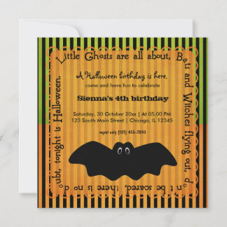 Hocus Pocus Bat Birthday Invitation