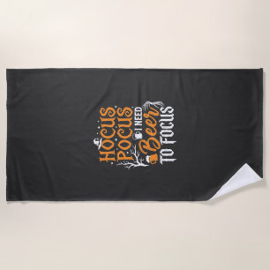 Hocus Pocus Beer Halloween Design_1 Beach Towel