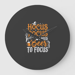 Hocus Pocus Beer Halloween Design_1 Large Clock
