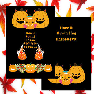 Hocus Pocus Bewitching Halloween Pumpkins Spooky  Card