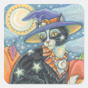 HOCUS POCUS BLACK CAT WITCH, HALLOWEEN STICKERS