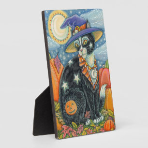 HOCUS POCUS BLACK CAT WITCH & MOUSE HALLOWEEN PLAQUE