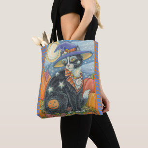 HOCUS POCUS BLACK CAT WITCH SHOULDER TOTE BAG